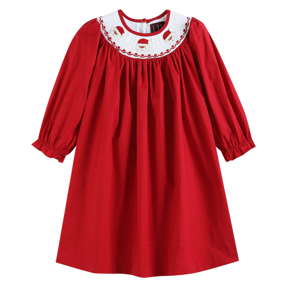 Red Smocked Santa Dress