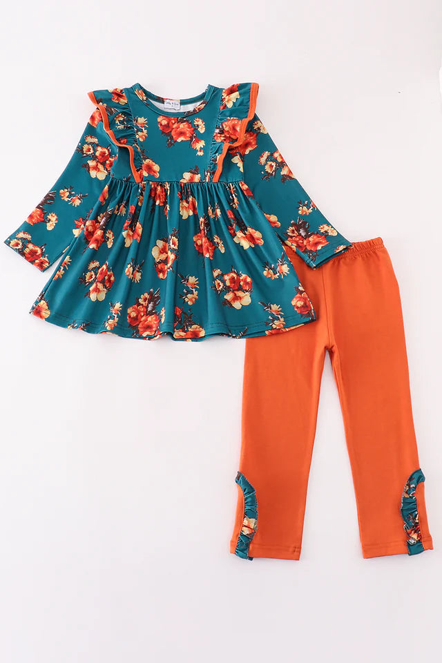 Teal & Rust Floral Set