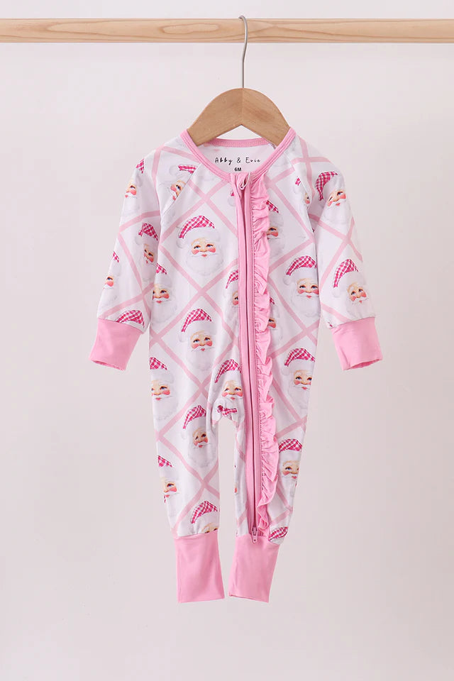 Pink Santa Bamboo Romper