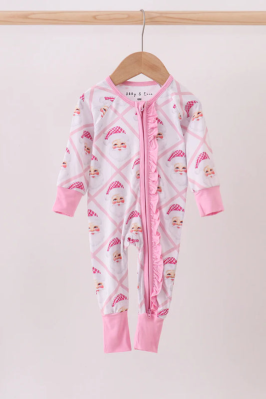 Pink Santa Bamboo Romper