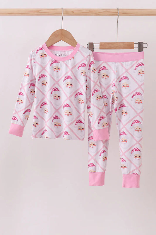 Pink Santa Bamboo Pajama Set