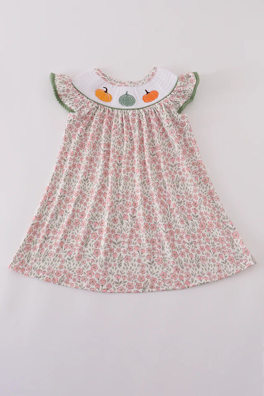 Pumpkin Floral Dress