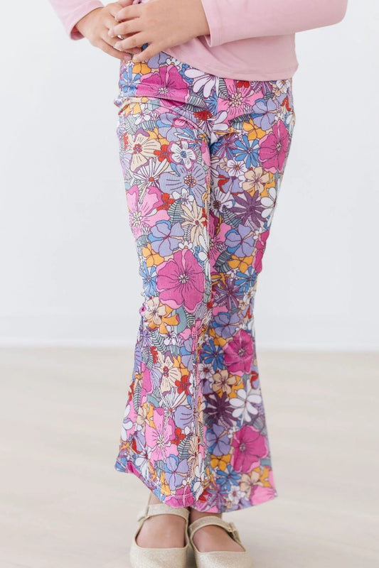 Mauve Floral Bell Bottoms