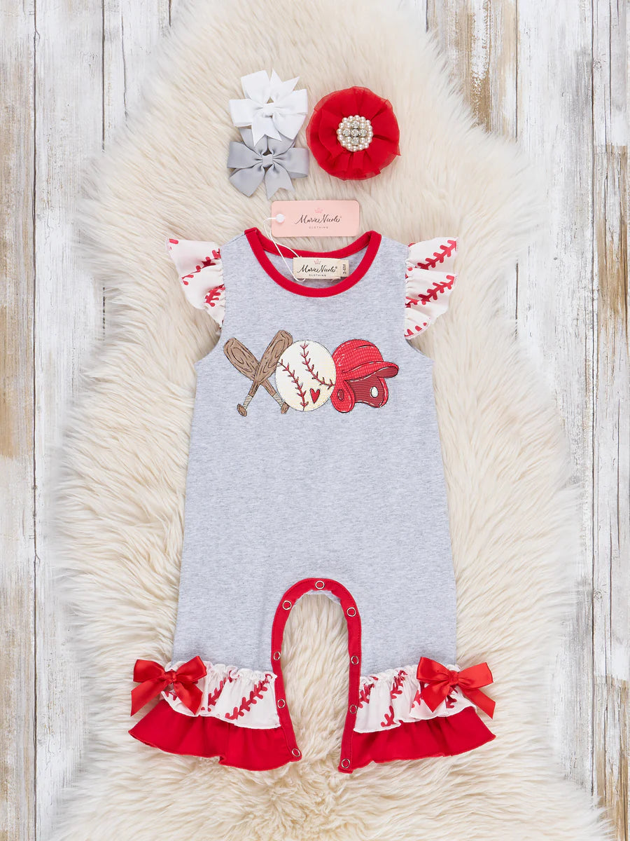 Baseball Ruffle Romper