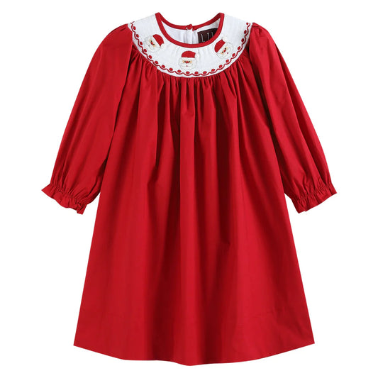 Red Smocked Santa Dress