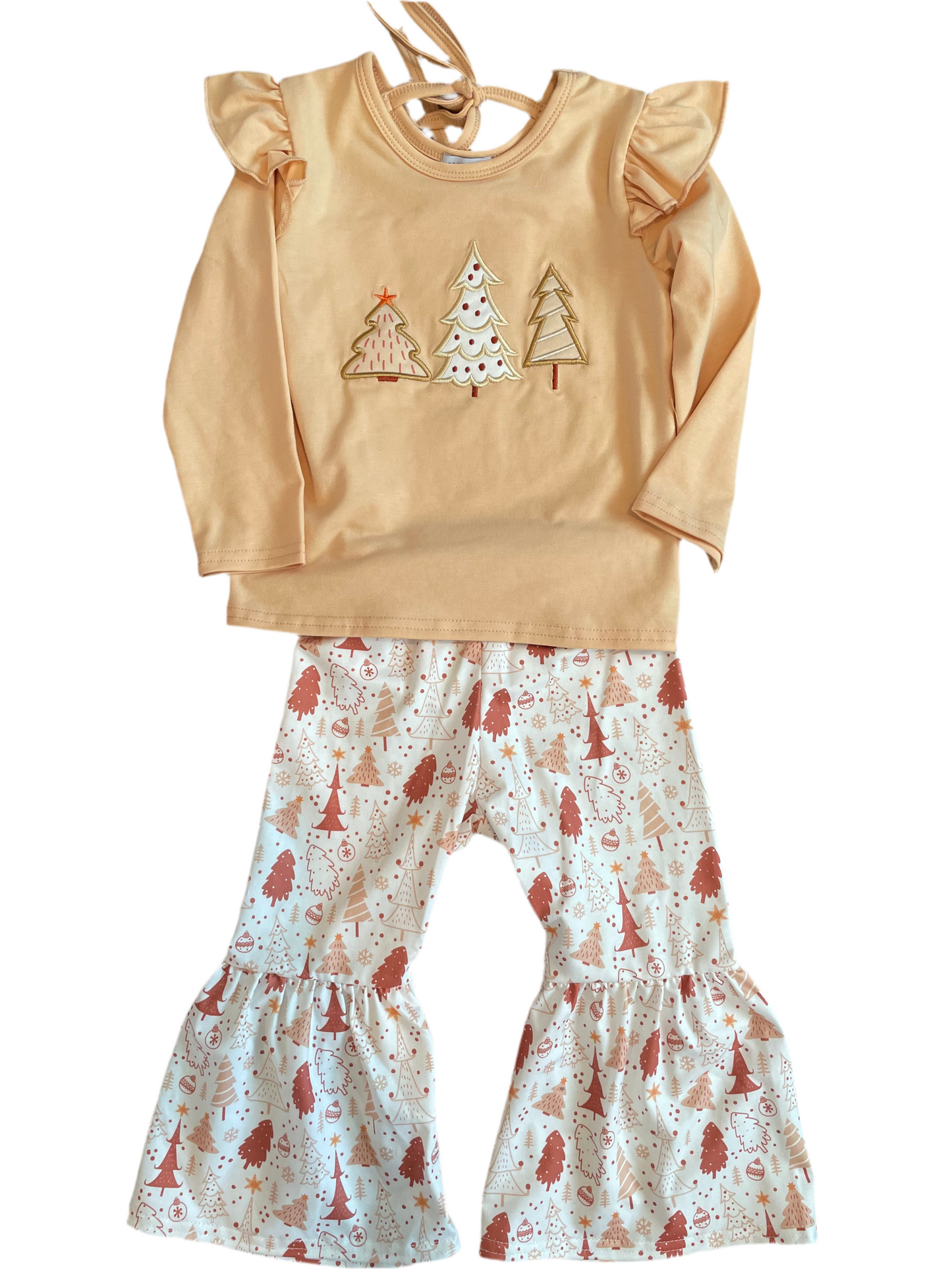 Khaki Christmas Bell Bottom Set