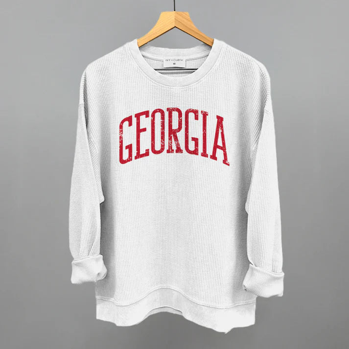 White Georgia Oversized Crew