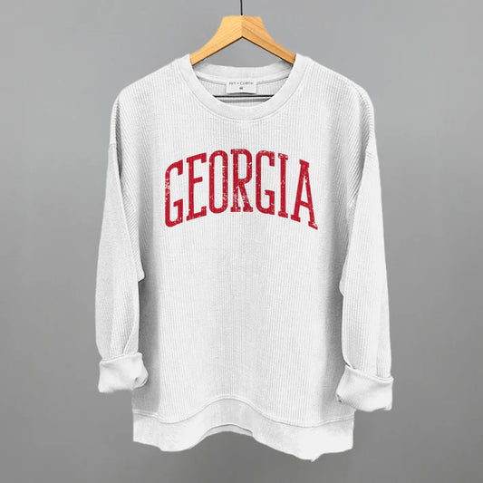 White Georgia Oversized Crew