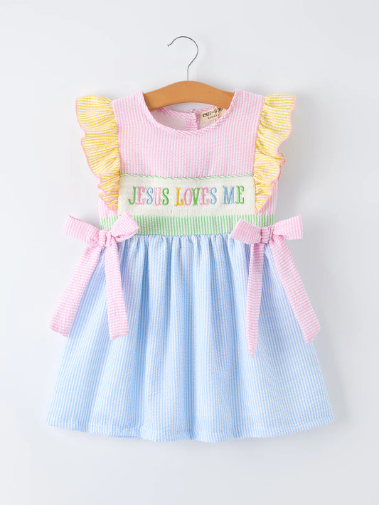 Jesus Loves Me Seersucker Dress