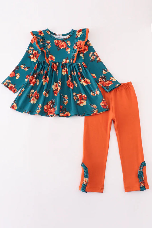 Teal & Rust Floral Set