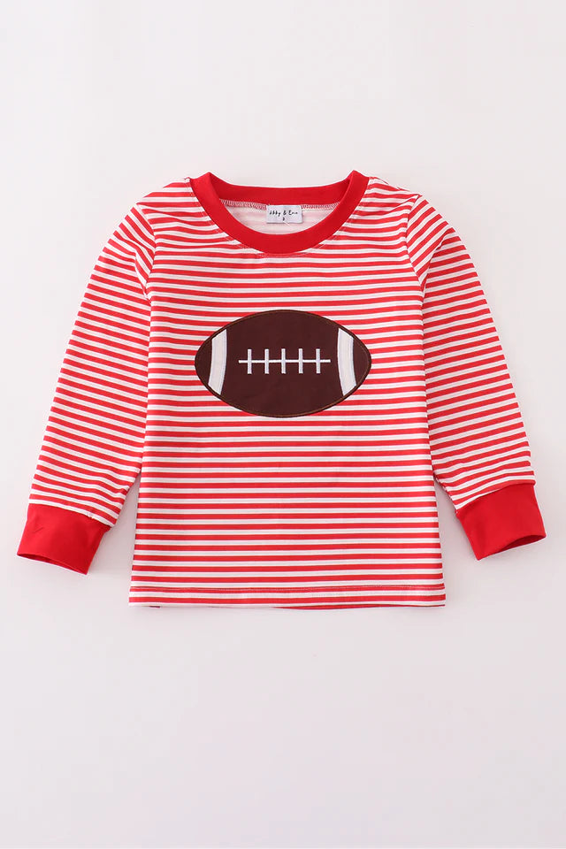 Red Football Stripe Top