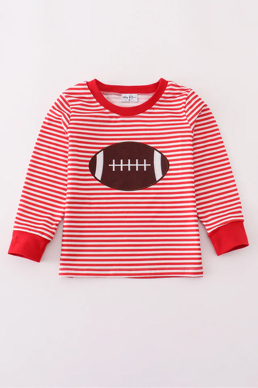 Red Football Stripe Top