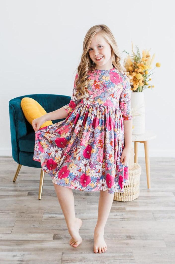 Mauve Floral Dress