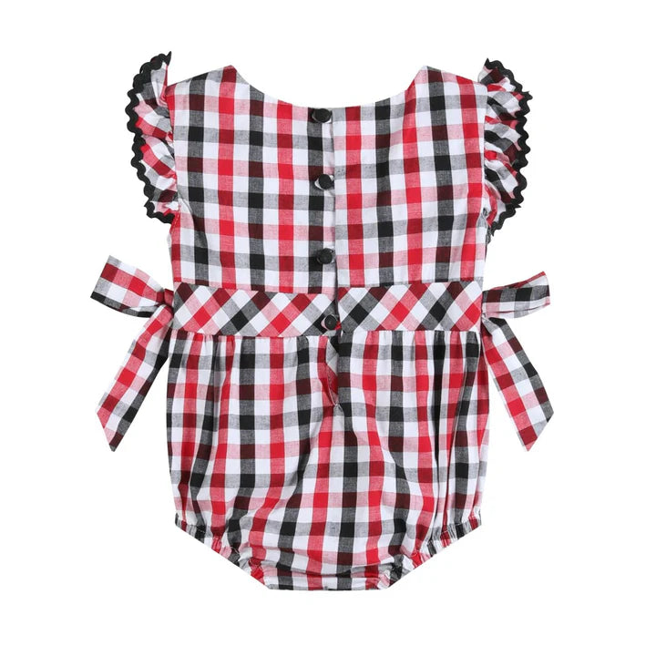 Red & Black Gingham Romper